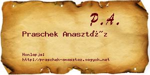 Praschek Anasztáz névjegykártya